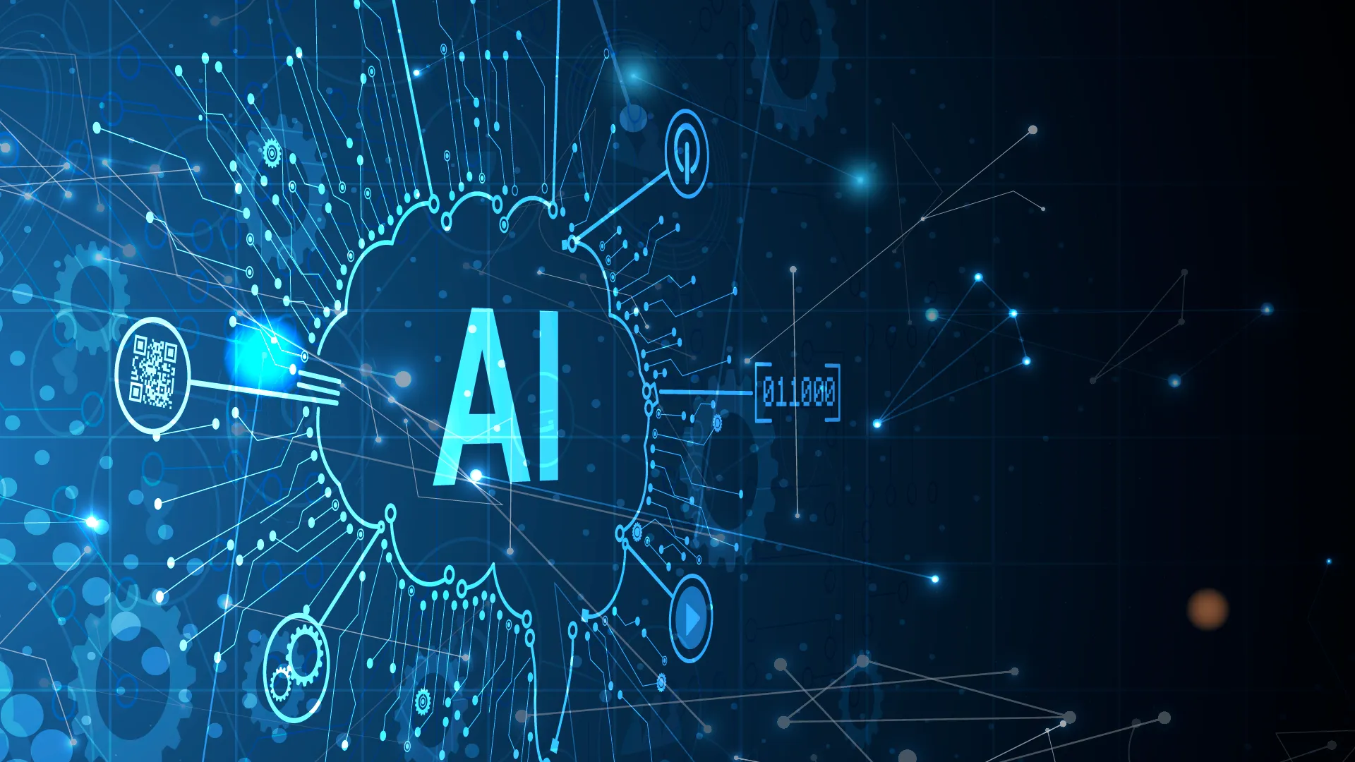 Abstract illustration of AI systems reshaping digital marketing workflows